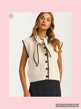💖Tie-Neck Ribbed-Knit Sweater💖